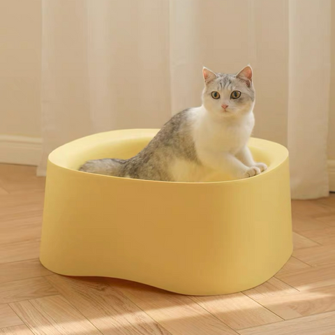 Michu Macaron High Edge Open Style Extra Large Cat Litter Box, Scoop Included