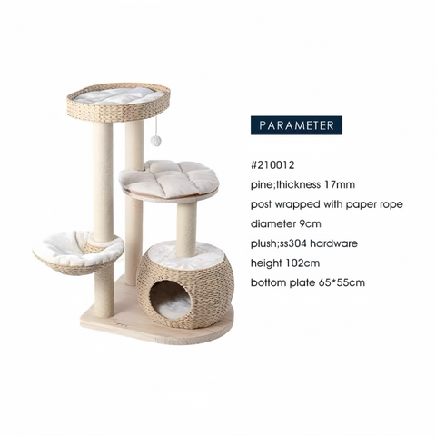 HONEYPOT CAT Solid Wood Cat Tree 102cm #210012 - Arrive within 3 weeks