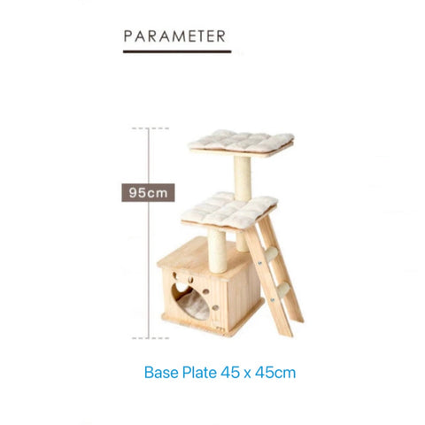 HONEYPOT CAT Solid Wood Cat Tree #190229 (95cm) - Arrive within 3 weeks