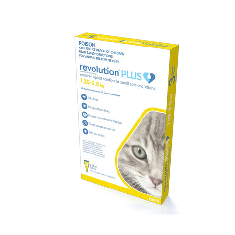 Revolution Plus For Kittens And Small Cats 1.25-2.5kg 3 Pack/6 Pack