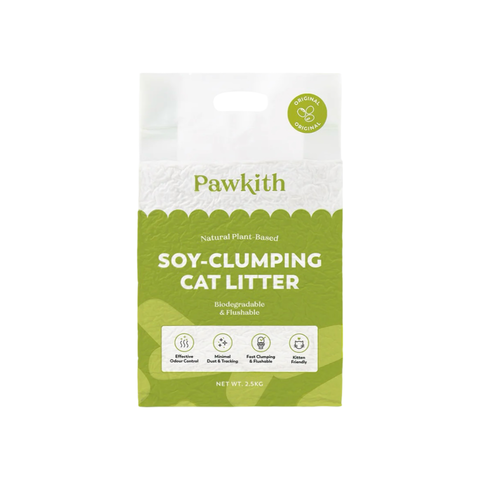 Pawkith Natural Plant-Based Soy-Clumping Cat Litter 15kg/6Packs