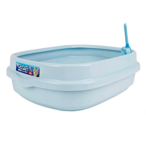 IRIS Cat Litter Box Pan with Removable Rimmed Lid, Prevent Litter Scatter, Large Space, Come with Easy-to-Use Scoop