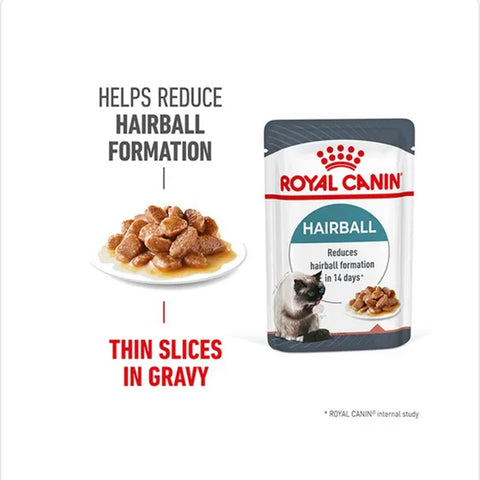 Royal Canin Hairball Care Adult Pouches Wet Cat Food 85g x 12