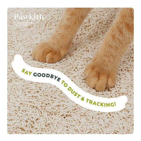 Pawkith Natural Plant-Based Soy-Clumping Cat Litter 15kg/6Packs