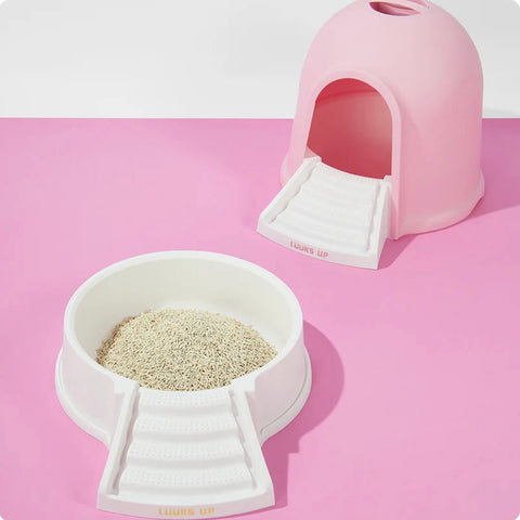 LUUKS UP Dual-Use Big Cabin Cat Litter Box & Kitty House