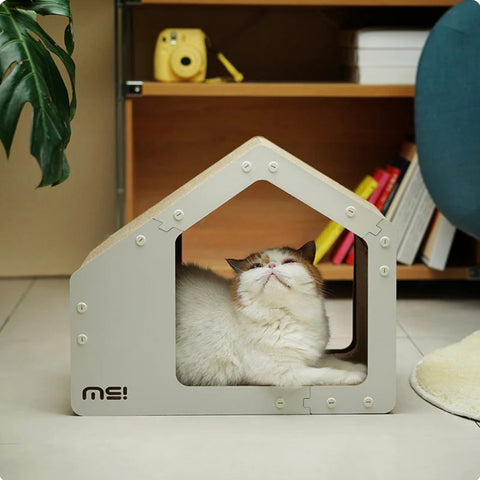 Makesure All-in-One Cat Scratching White House: Ultimate Play, Scratch & Nap