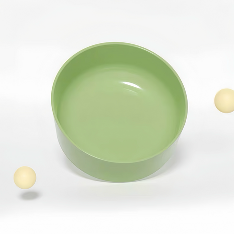 PAKEWAY Double Plastic Green Feeding Bowls with Grey Rack