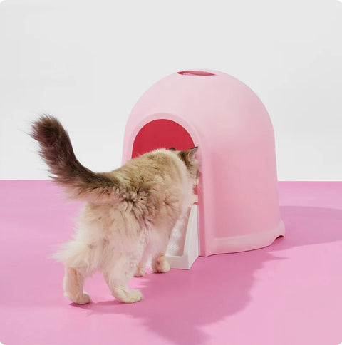 LUUKS UP Dual-Use Big Cabin Cat Litter Box & Kitty House