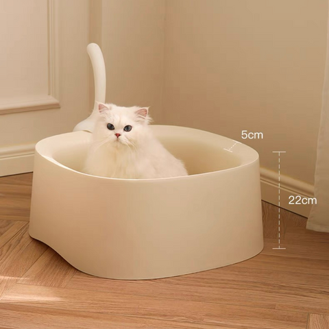 Michu Macaron High Edge Open Style Extra Large Cat Litter Box, Scoop Included