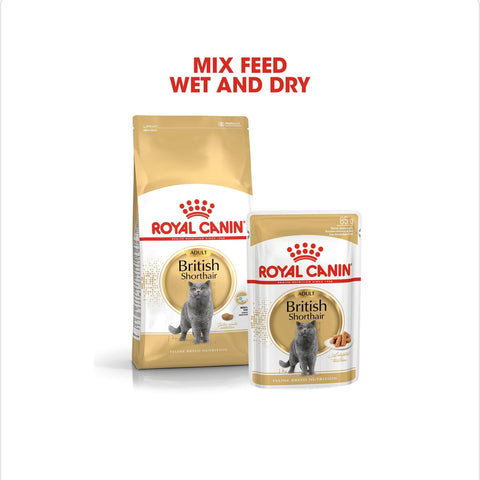 Royal Canin British Shorthair In Gravy Adult Over 12 Months Pouches Wet Cat Food 85gm x 12