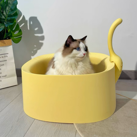 Michu Macaron High Edge Open Style Extra Large Cat Litter Box, Scoop Included