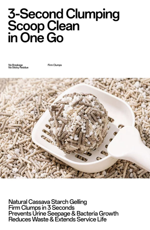 FluffyMW Cassava & Black Tea Tofu Blend Cat Litter Automatic-Box Friendly 2.5kg/6L