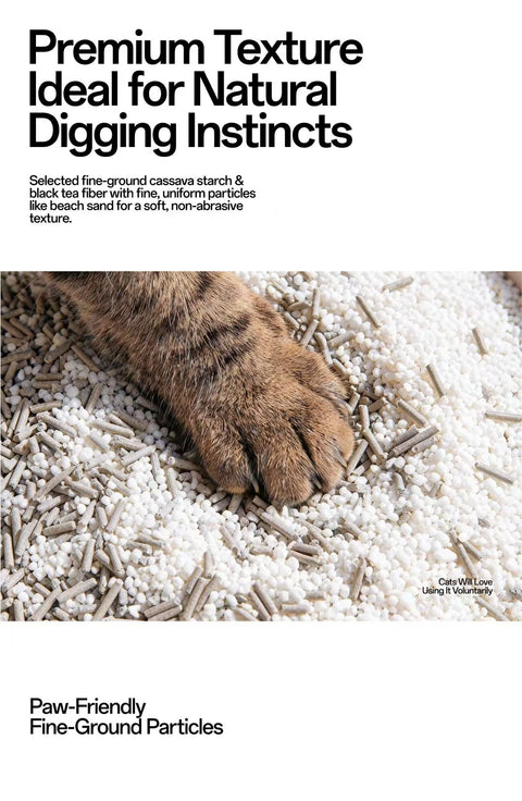 FluffyMW Cassava & Black Tea Tofu Blend Cat Litter Automatic-Box Friendly 2.5kg/6L