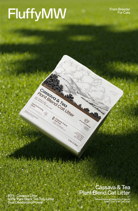 FluffyMW Cassava & Black Tea Tofu Blend Cat Litter Automatic-Box Friendly 2.5kg/6L