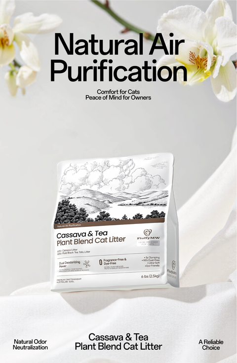 FluffyMW Cassava & Black Tea Tofu Blend Cat Litter Automatic-Box Friendly 2.5kg/6L