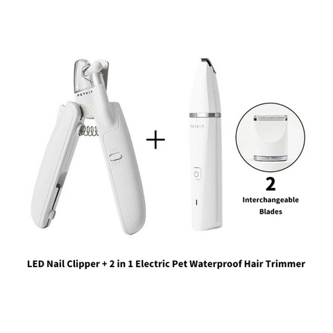 PETKIT LED Nail Clipper + 2 in 1 Electric Pet Waterproof Hair Trimmer