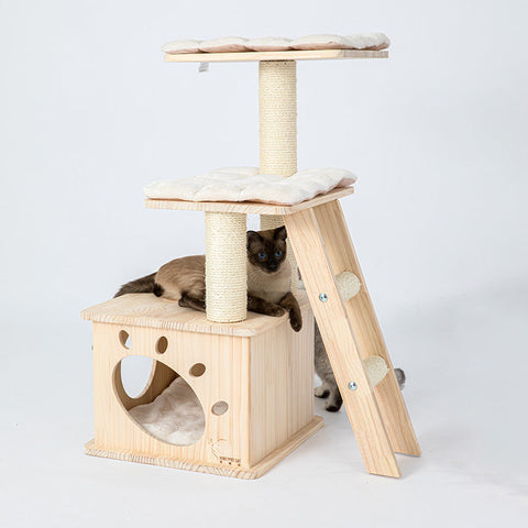 HONEYPOT CAT Solid Wood Cat Tree #190229 (95cm) - Arrive within 3 weeks