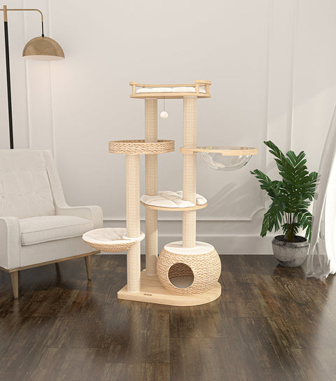 HONEYPOT CAT® Solid Wood Cat Tree 141cm #210012pro - Arrive within 3 weeks